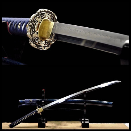 Katana de Maître en Acier L6 Trempé à l'Argile - Précision et Élégance Japonaise avec un des acier les plus tranchant