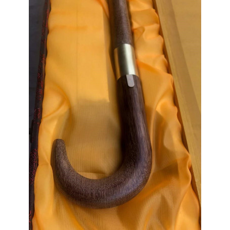 Canne Épée en Bois de Rose et Acier T10. Tranchant affuté. Fait main dans notre forge traditionnelle