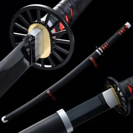 Katanas traditionnel japonais en acier 1045 noir, forgé à la main